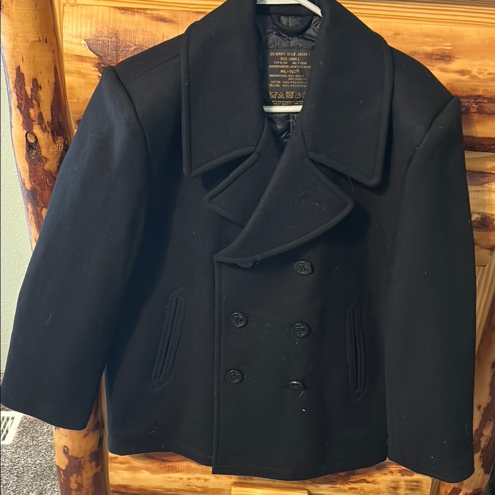 Men's Black Peacoat